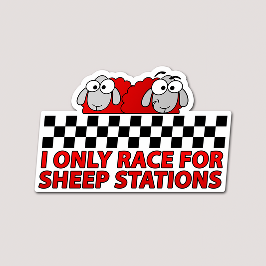 RACING FOR SHEEP STATIONS STICKER