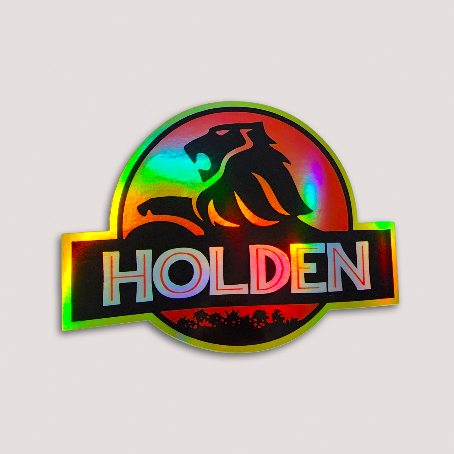 HOLOGRAPHIC JURASSIC HOLDEN STICKER