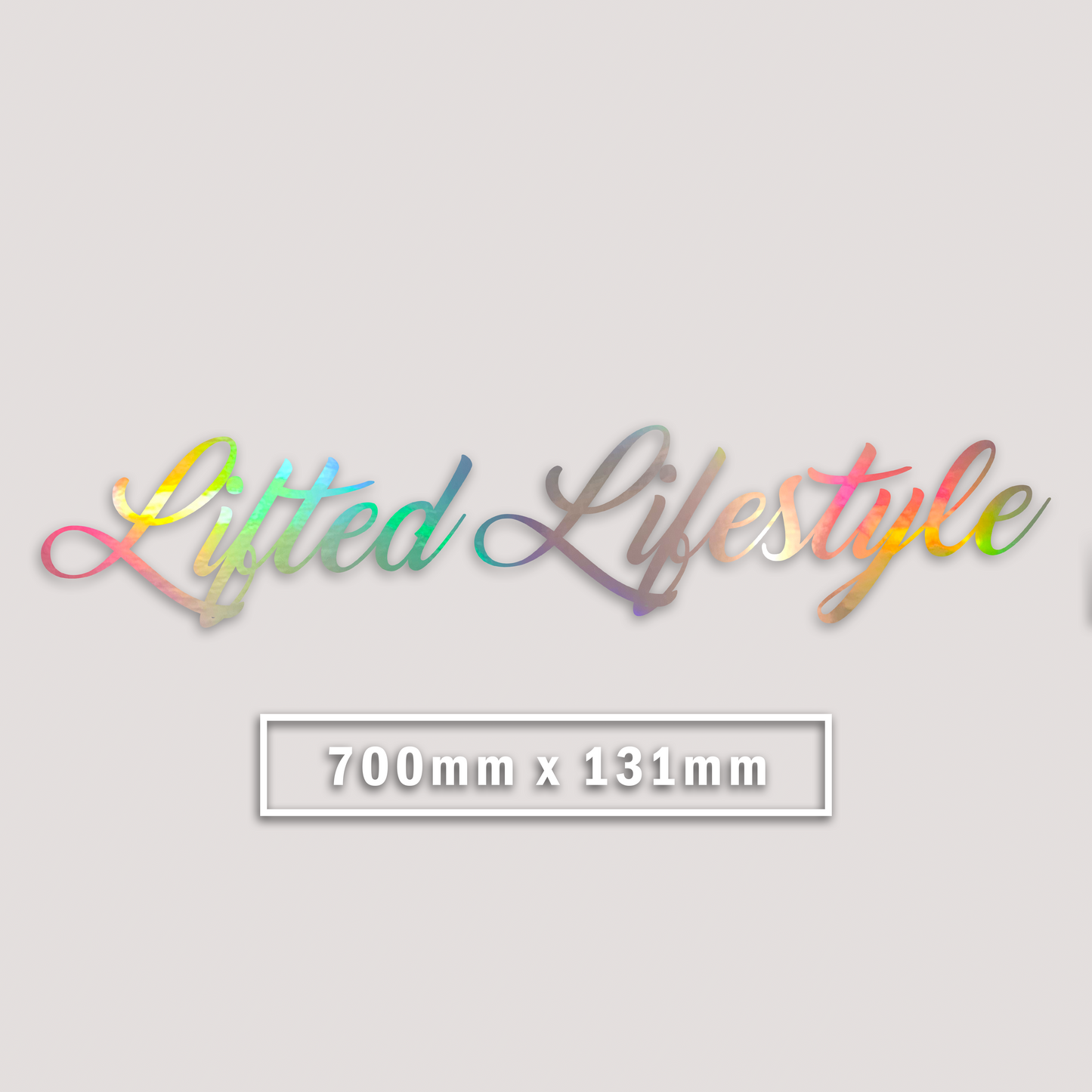 HOLOGRAPHIC LIFTED LIFESTYLE CURSIVE WINDOW BANNER