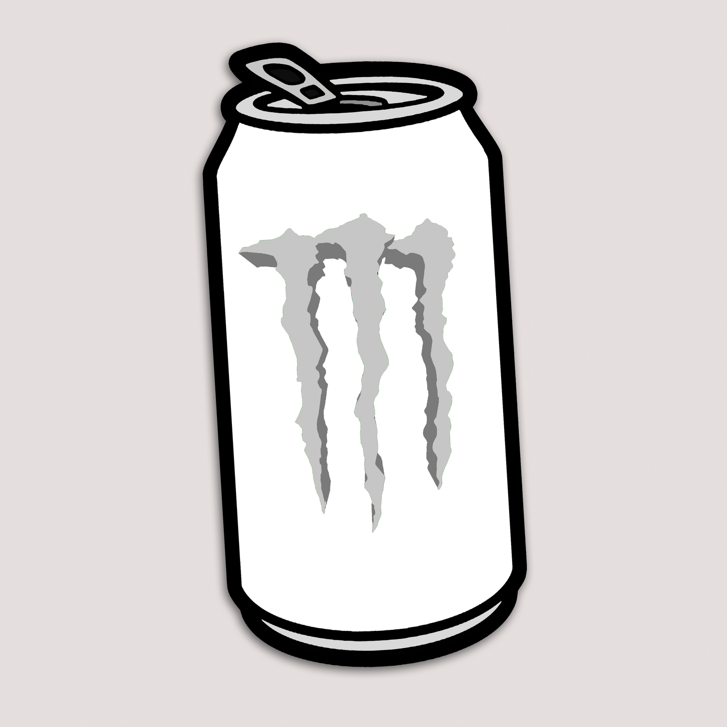 WHITE MONSTER CAN STICKER