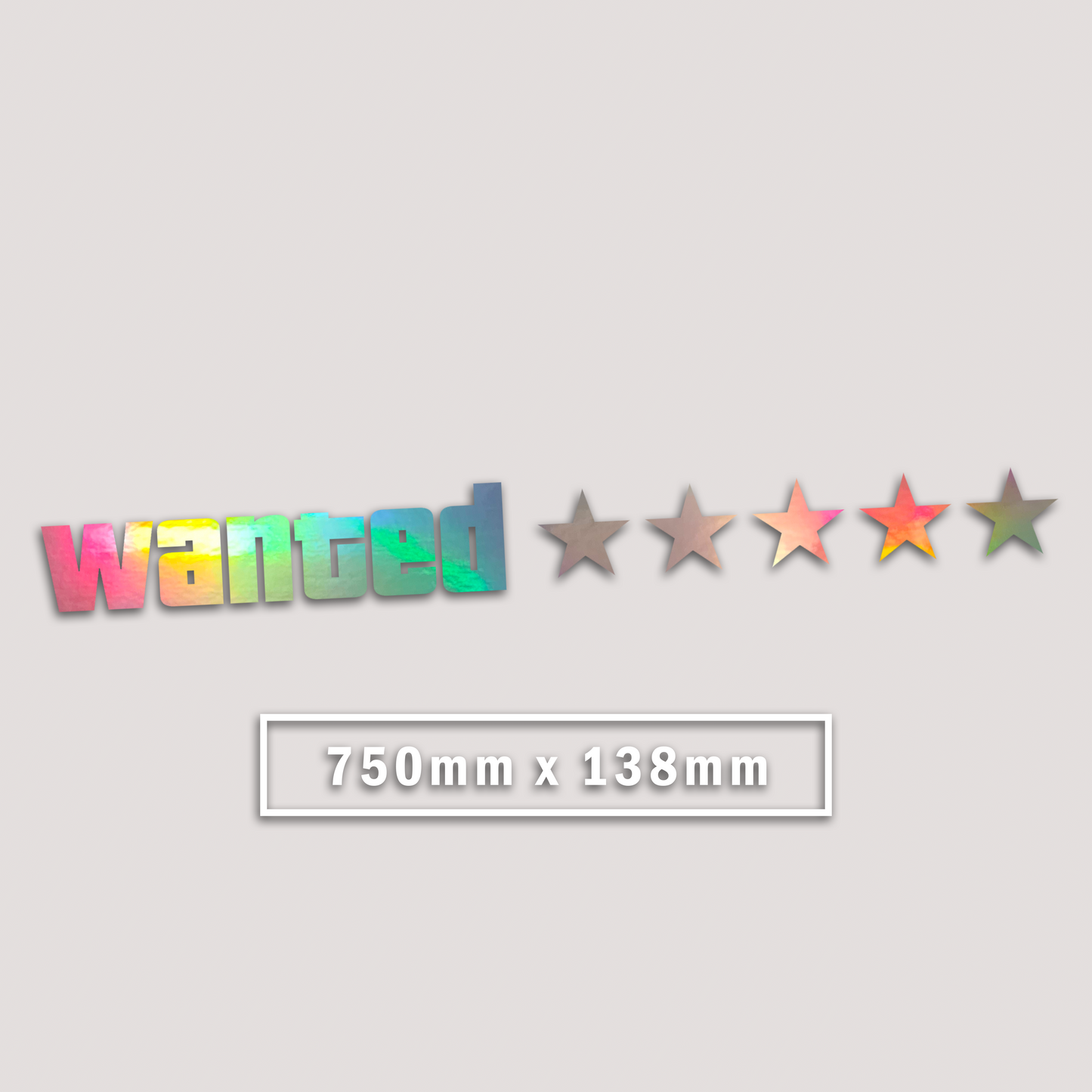HOLOGRAPHIC WANTED LEVEL WINDOW BANNER STICKER