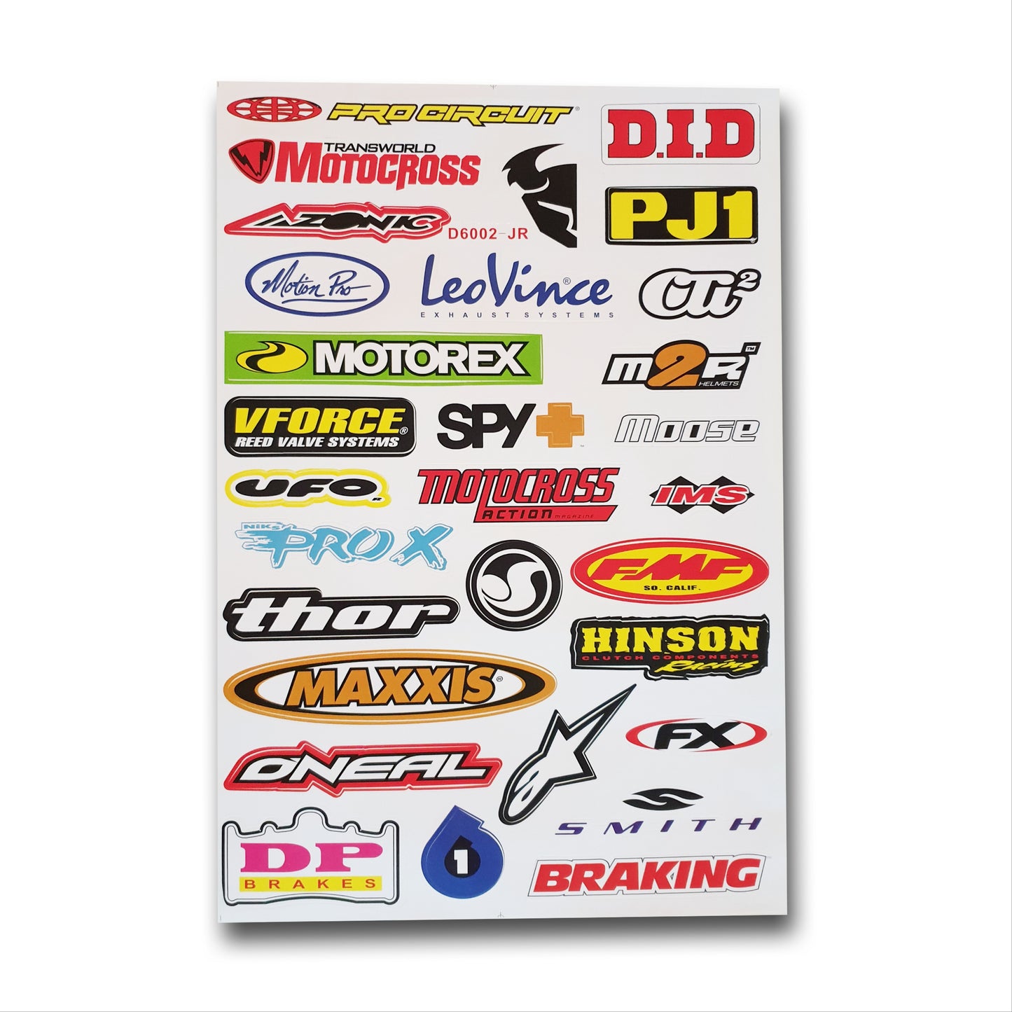 MOTOCROSS SPONSOR BRANDS STICKER SHEET B