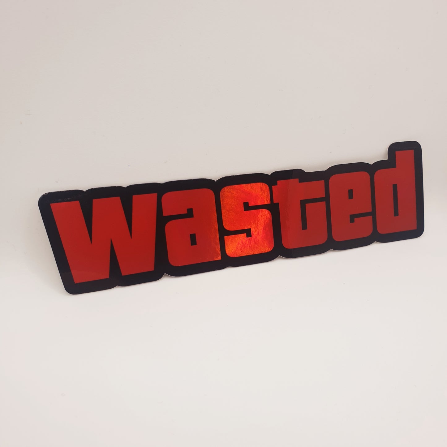 HOLOGRAPHIC WASTED STICKER