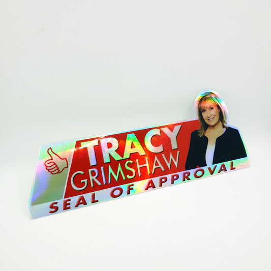 HOLOGRAPHIC TRACEY SEAL OF APPROVAL STICKER