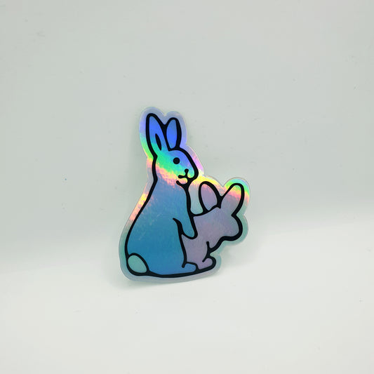 HOLOGRAPHIC NAUGHTY BUNNY STICKER