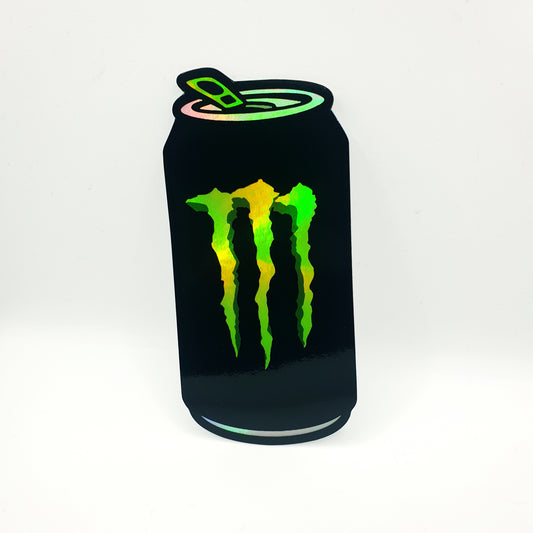 HOLOGRAPHIC MONSTER CAN STICKER