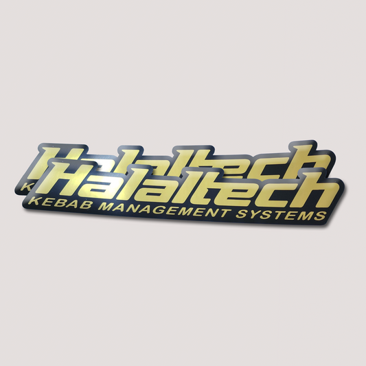 GOLD CHROME HALALTECH STICKER - 2 PACK