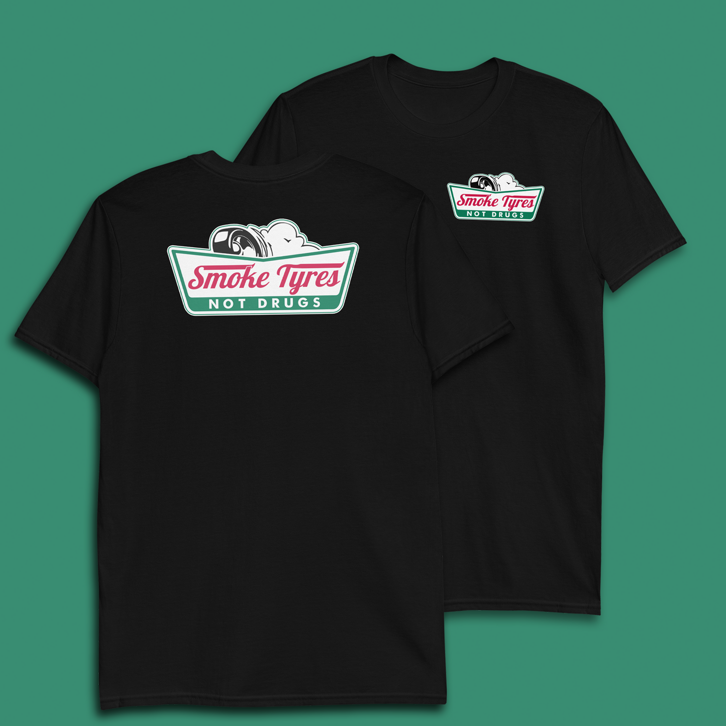 SMOKE TYRES BLACK T-SHIRT