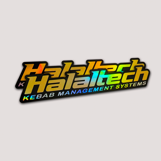 HOLOGRAPHIC HALALTECH KEBAB STICKER - 2X PACK