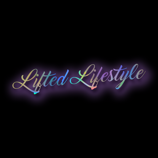 HOLOGRAPHIC LIFTED LIFESTYLE CURSIVE WINDOW BANNER