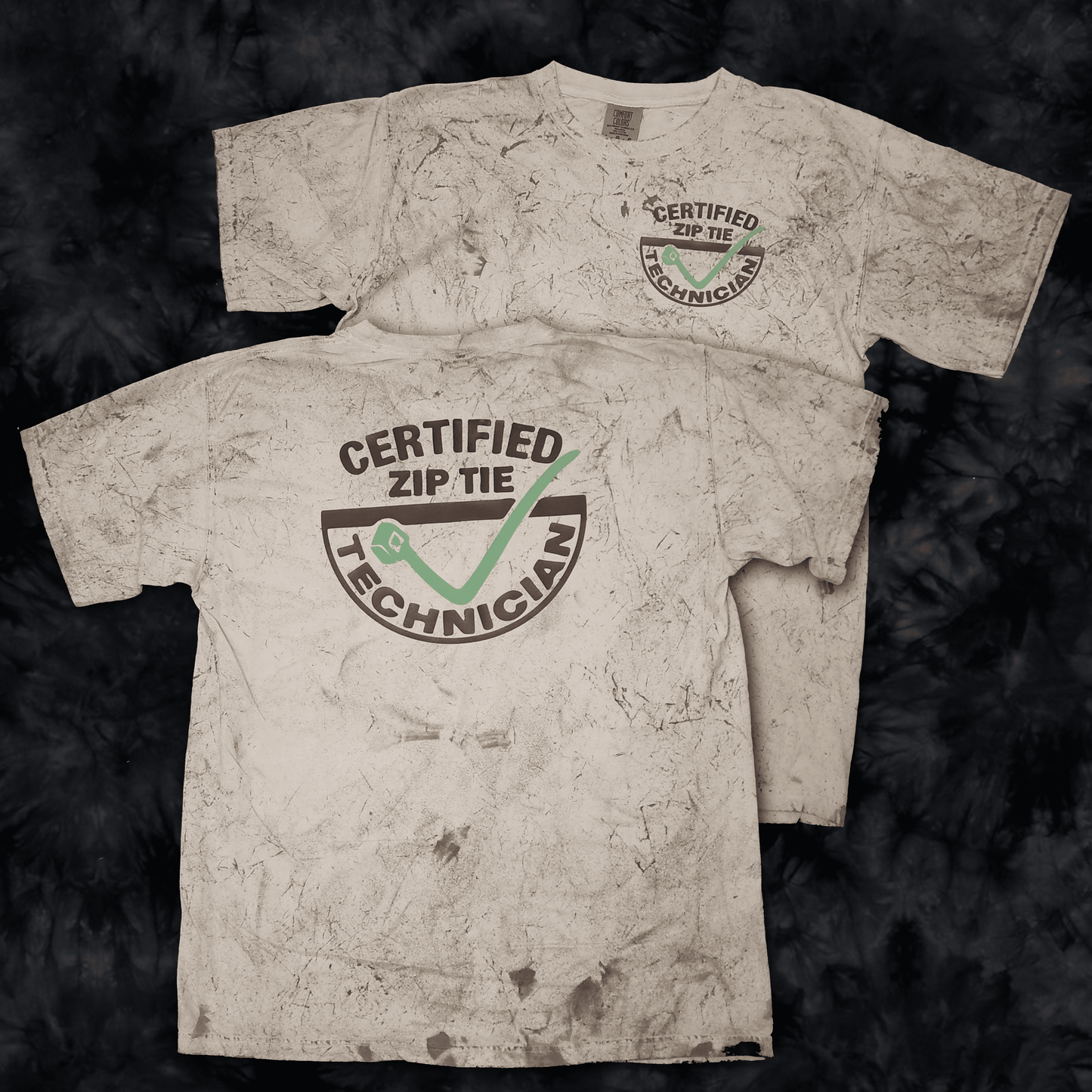 CERTIFIED ZIP TIE TECHNICIAN TIE DYE T-SHIRT