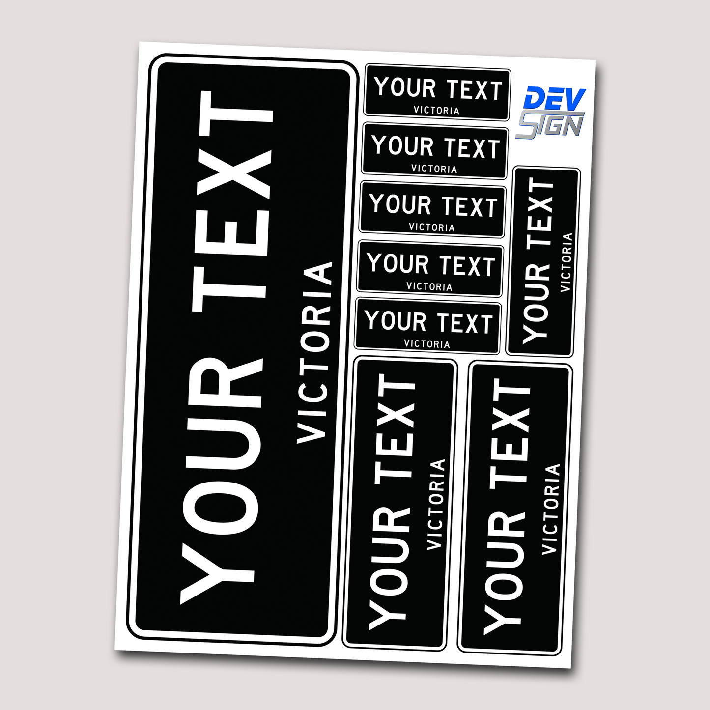 CUSTOM LICENSE PLATE T-SHIRT + STICKER SHEET BUNDLE