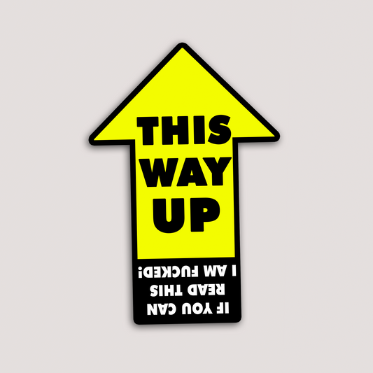 THIS WAY UP STICKER