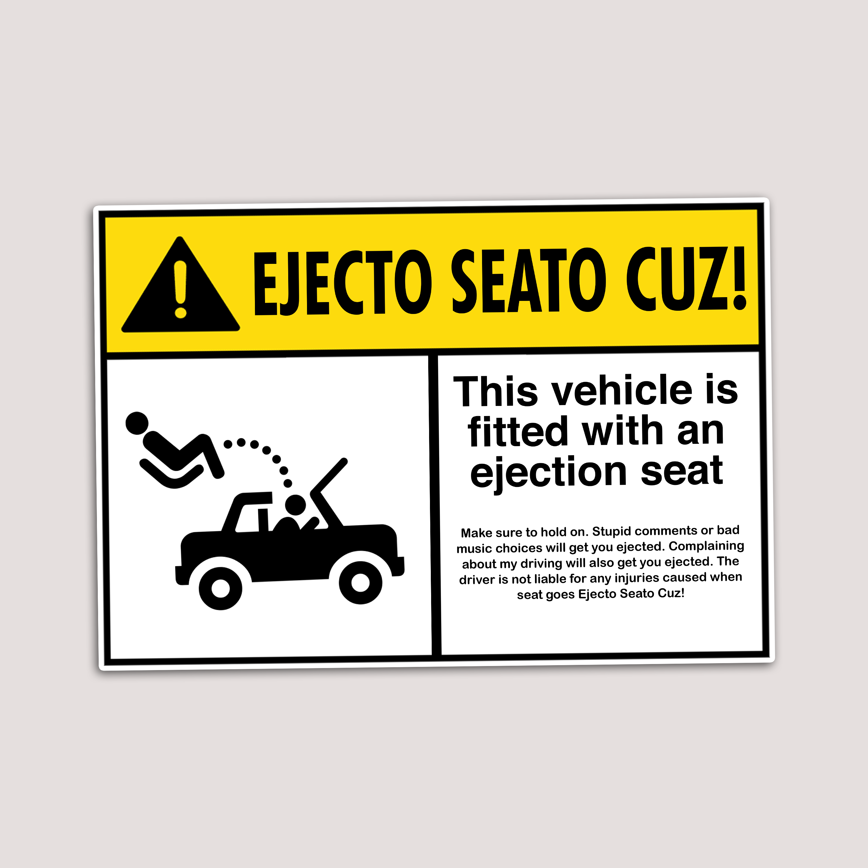 EJECTION SEAT STICKER – DEVL Designs Australia
