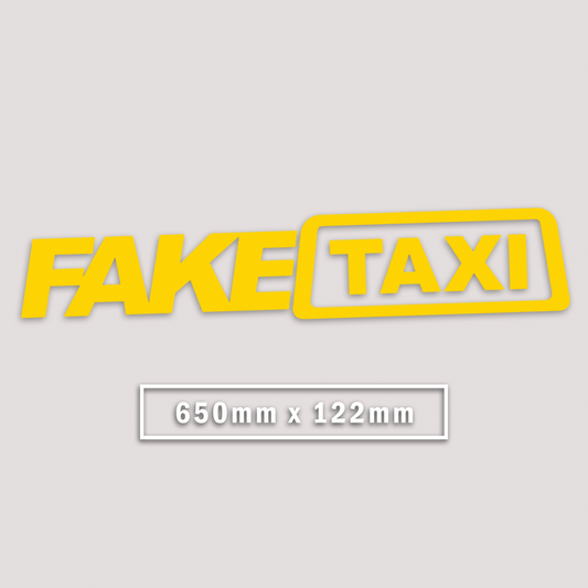 FAKE TAXI WINDOW BANNER STICKER