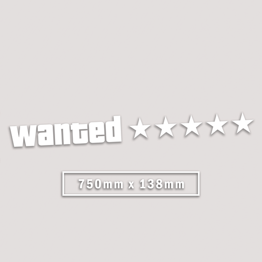 WANTED LEVEL WINDOW BANNER STICKER