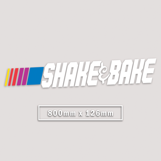 SHAKE & BAKE WINDOW BANNER STICKER