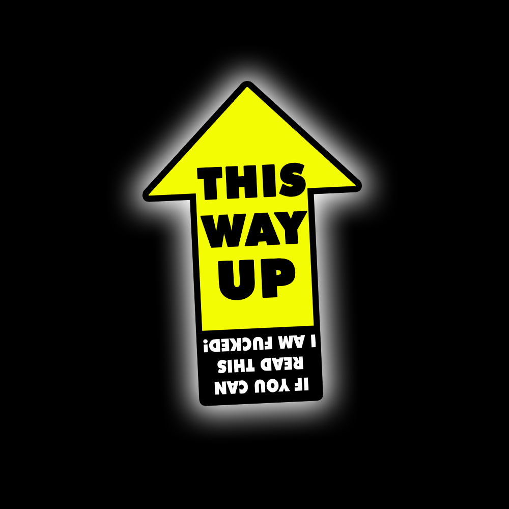 THIS WAY UP STICKER