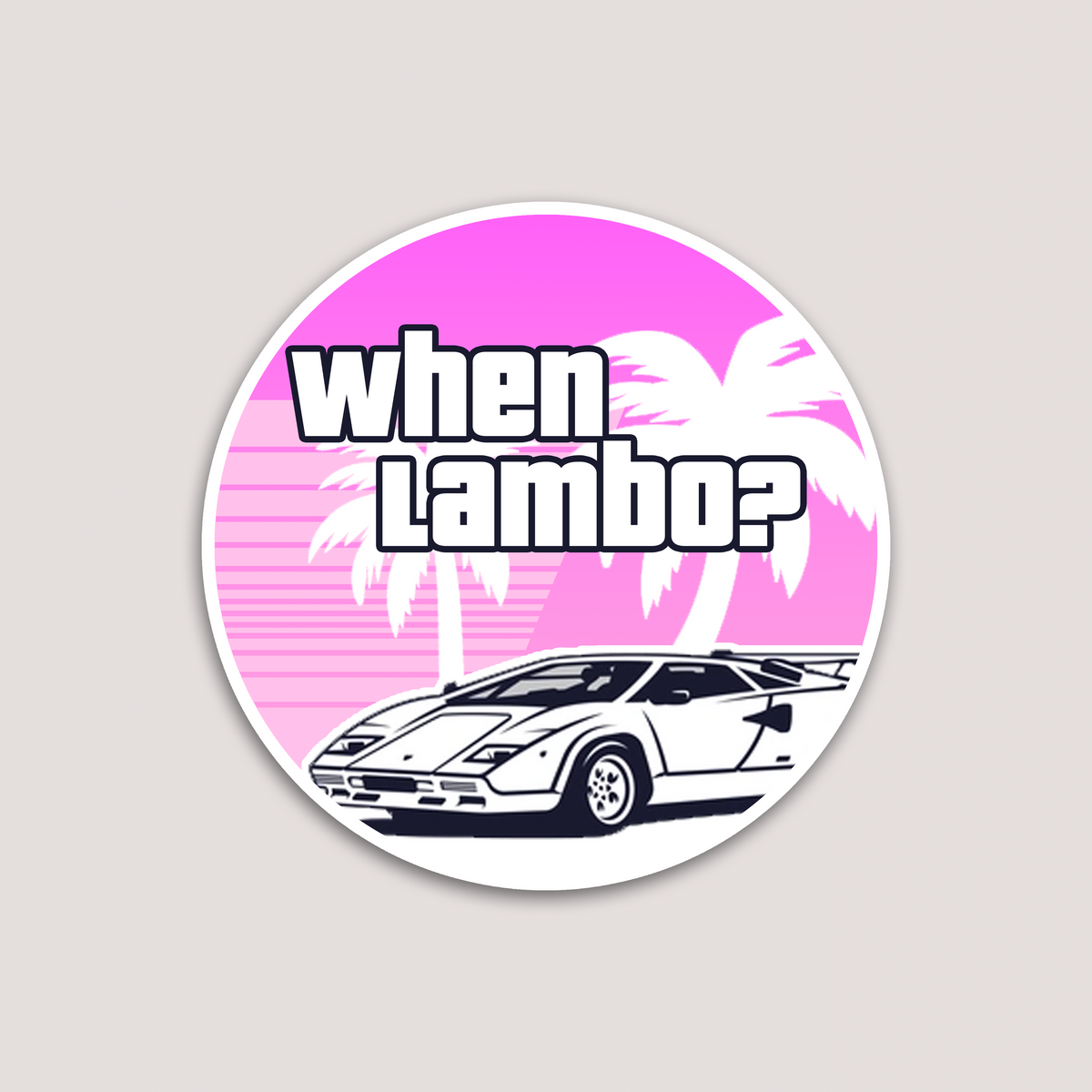 Blue Lambo Sticker WHEN LAMBO STICKER – DEVL Designs Australia