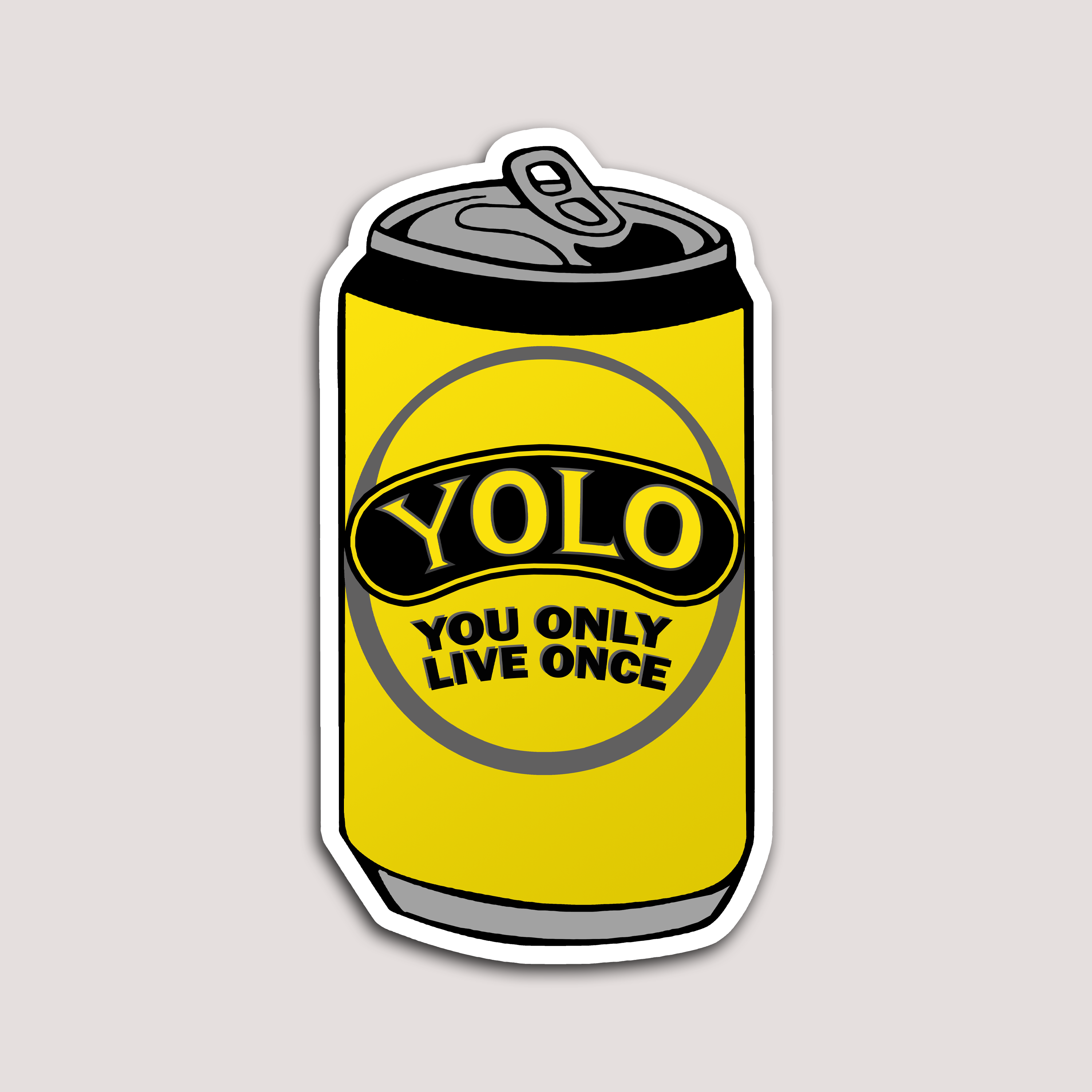 YOLO CAN STICKER – DEVL Designs Australia