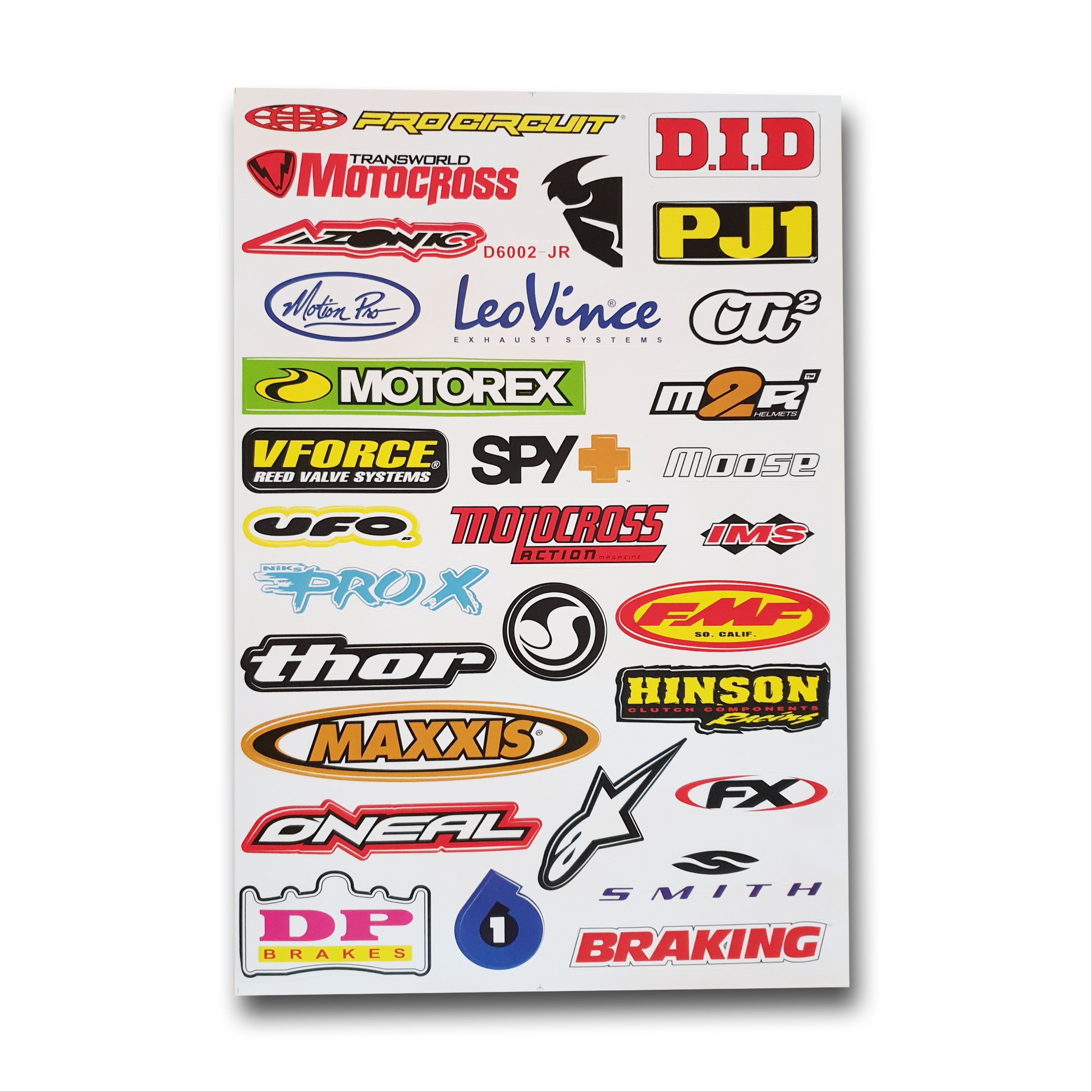 MOTOCROSS SPONSOR BRANDS STICKER SHEET B – DEVL Designs Australia