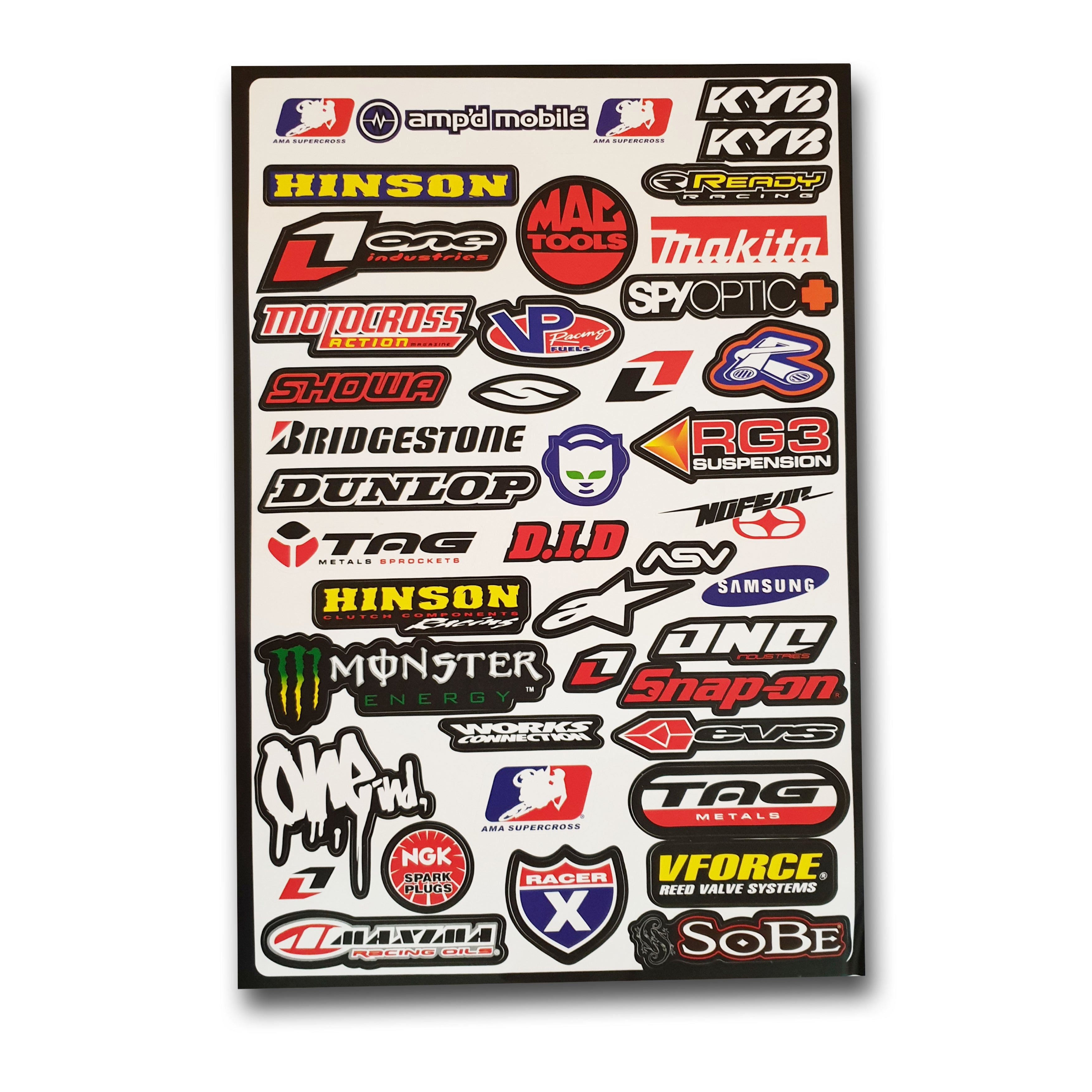 MOTOCROSS SPONSOR BRANDS STICKER SHEET A – DEVL Designs Australia