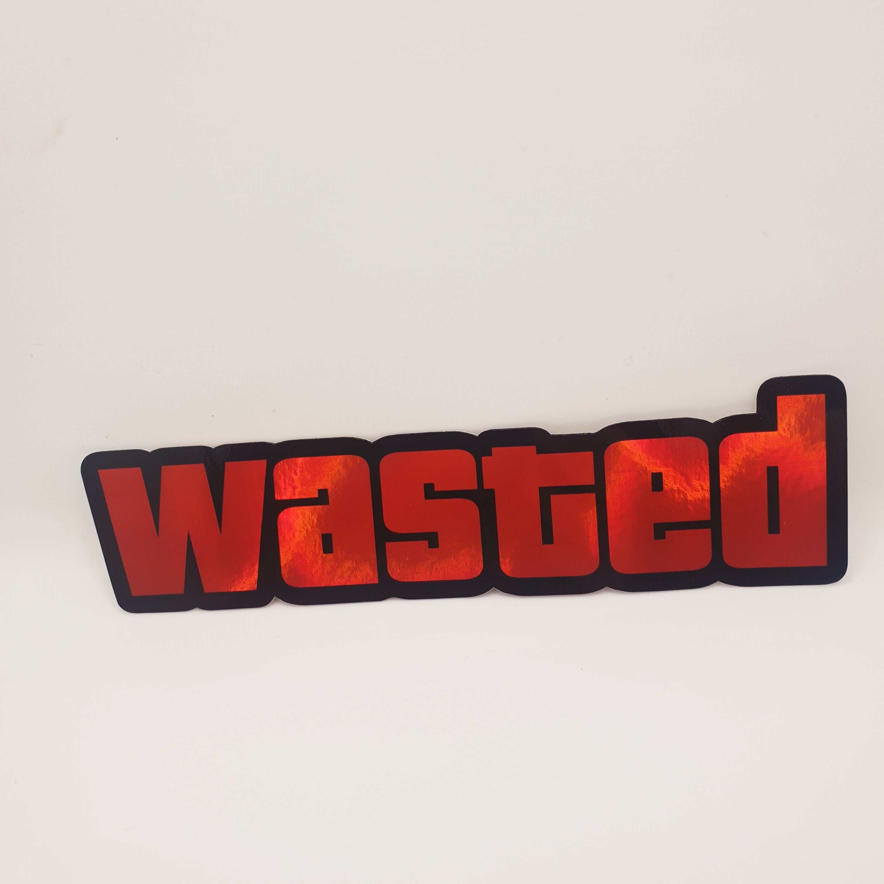 HOLOGRAPHIC WASTED STICKER – DEVL Designs Australia