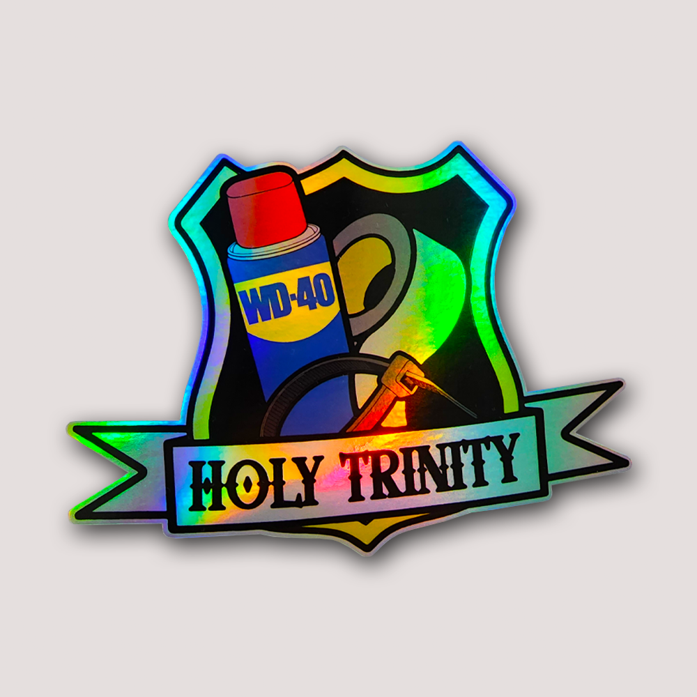 HOLOGRAPHIC HOLY TRINITY STICKER – DEVL Designs Australia