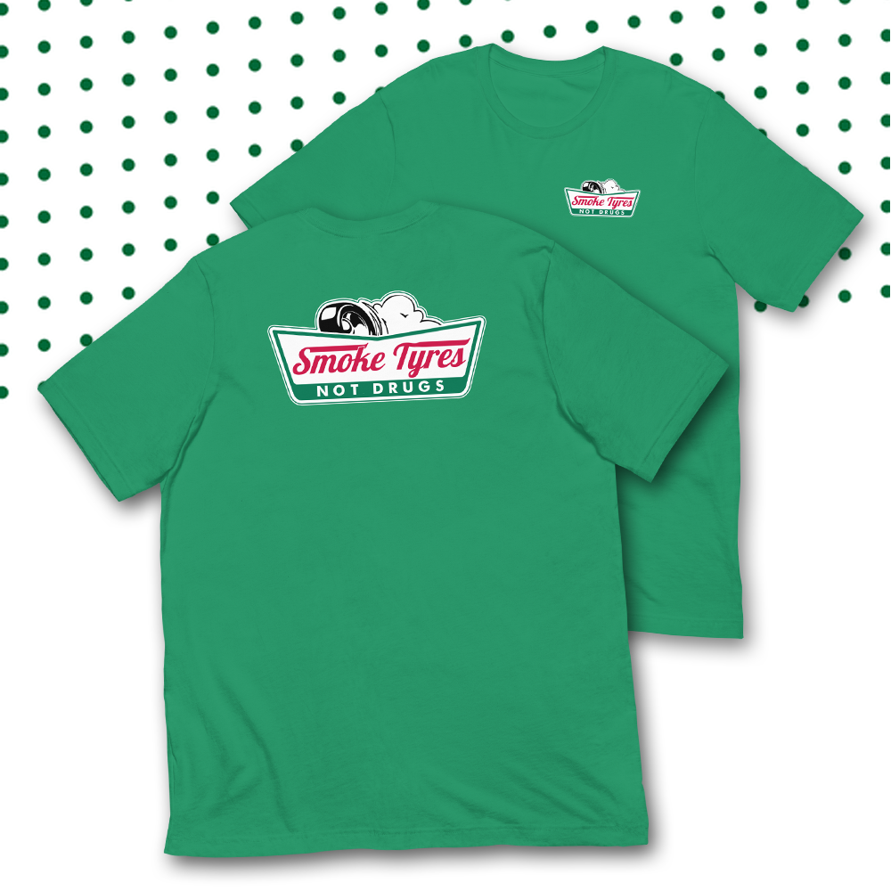 SMOKE TYRES GREEN T-SHIRT